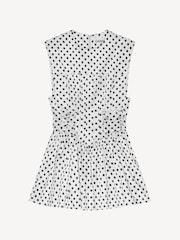 Ganni White Polka Dot Double Satin Corset Mini Dress - Image 4 of 5