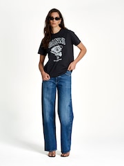 Ganni Black Basic Cotton Witch Relaxed T-Shirt - Image 3 of 5