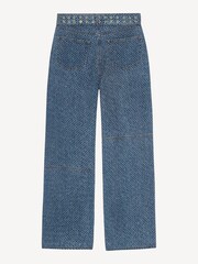 GANNI Blue Fluffy Denim Izey Belted Jeans - Image 5 of 5