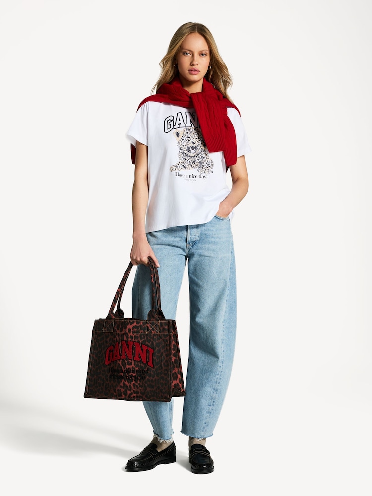 GANNI Red Large Easy Shopper Bag - Image 2 of 3