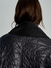 GANNI Black Shiny Quilt Midi Jacket - Image 11 of 15