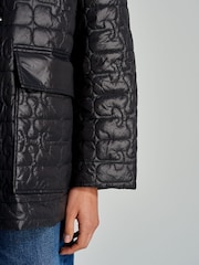 GANNI Black Shiny Quilt Midi Jacket - Image 12 of 15