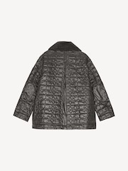 GANNI Black Shiny Quilt Midi Jacket - Image 14 of 15