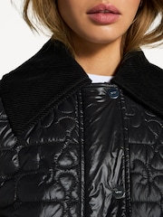 GANNI Black Shiny Quilt Midi Jacket - Image 5 of 15