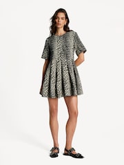 Ganni Animal Mini Cotton Tweed Dress - Image 1 of 8
