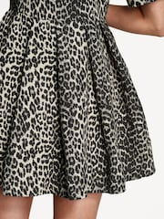 Ganni Animal Mini Cotton Tweed Dress - Image 4 of 8