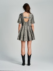 Ganni Animal Mini Cotton Tweed Dress - Image 7 of 8