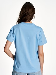 Ganni Blue Basic Jersey Tiger Print Relaxed T-Shirt - Image 2 of 4
