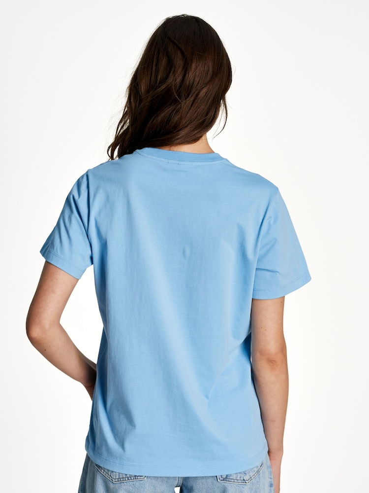 Ganni Blue Basic Jersey Tiger Print Relaxed T-Shirt - Image 2 of 4