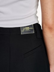 Ganni Black Mid Waist Loose Fit Pleat Trousers - Image 5 of 7