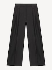 Ganni Black Mid Waist Loose Fit Pleat Trousers - Image 6 of 7