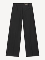 Ganni Black Mid Waist Loose Fit Pleat Trousers - Image 7 of 7
