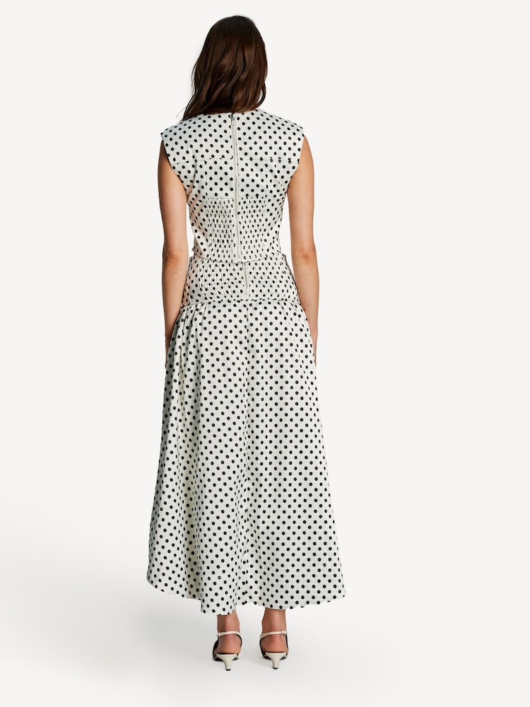Ganni White Printed Double Satin Long Pocket Skirt - Image 2 of 6