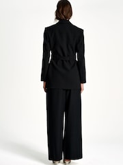 Ganni Black Bonded Crepe Blazer - Image 2 of 5