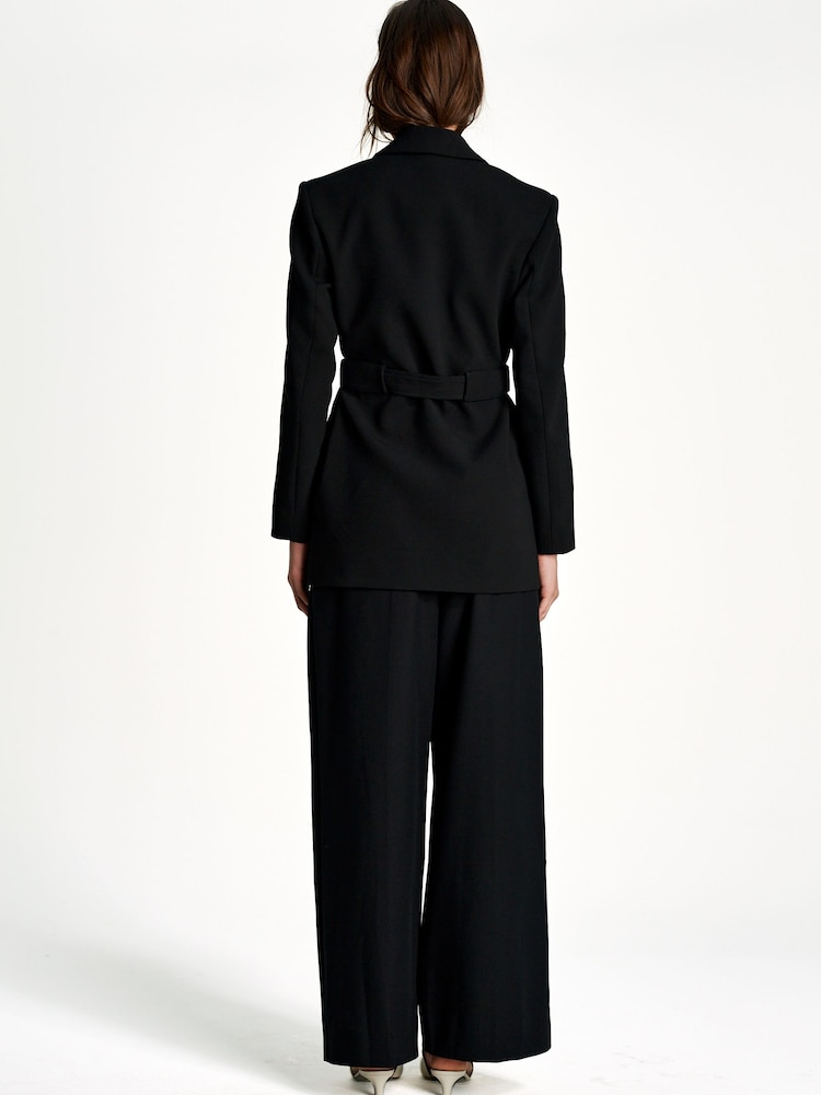 Ganni Black Bonded Crepe Blazer - Image 2 of 5
