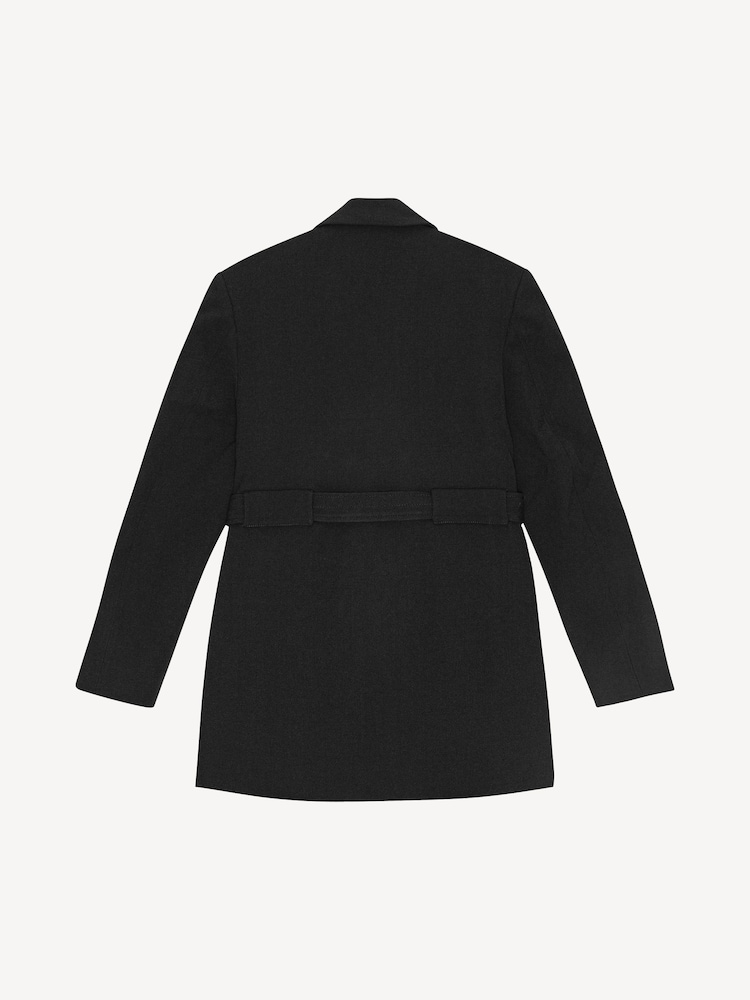 Ganni Black Bonded Crepe Blazer - Image 5 of 5