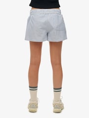 Superdry Light Blue Stripe Elastic 100% Cotton Shorts - Image 2 of 5