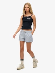 Superdry Light Blue Stripe Elastic 100% Cotton Shorts - Image 3 of 5