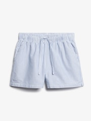 Superdry Light Blue Stripe Elastic 100% Cotton Shorts - Image 5 of 5