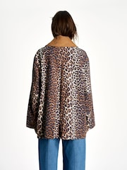 GANNI Animal Printed Canvas Midi Jacket - Image 2 of 7