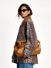 GANNI Animal Printed Canvas Midi Jacket - Image 3 of 7