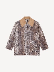 GANNI Animal Printed Canvas Midi Jacket - Image 5 of 7