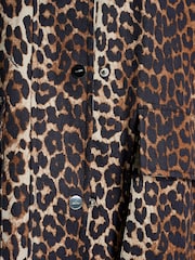 GANNI Animal Printed Canvas Midi Jacket - Image 7 of 7