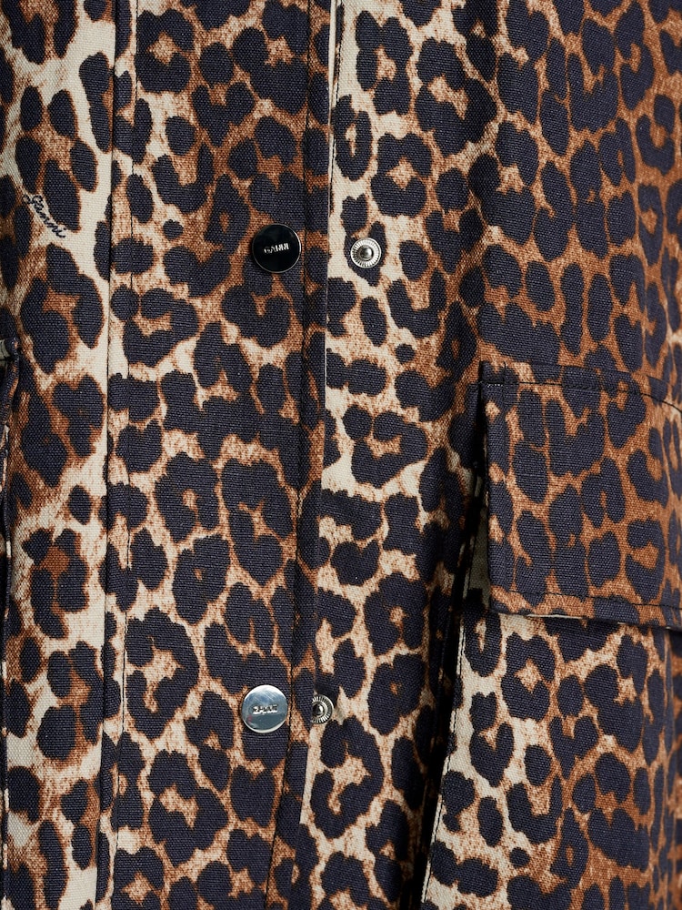 GANNI Animal Printed Canvas Midi Jacket - Image 7 of 7