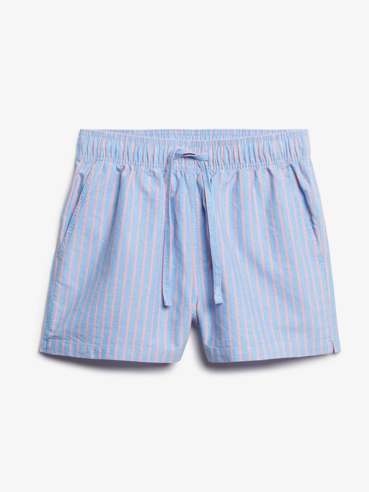 Superdry Blue/Pink Stripe Elastic 100% Cotton Shorts - Image 4 of 4