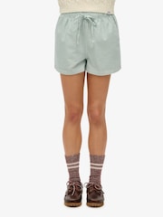 Superdry Green/White Stripe Elastic 100% Cotton Shorts - Image 3 of 5