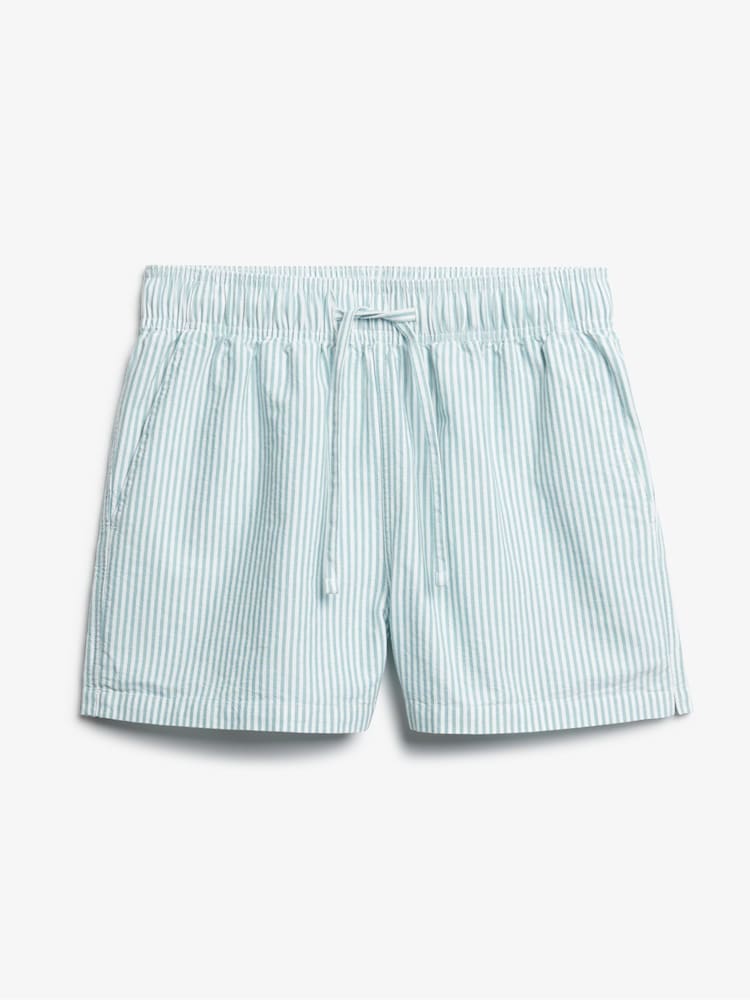Superdry Green/White Stripe Elastic 100% Cotton Shorts - Image 5 of 5