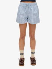 Superdry Blue/White Stripe Elastic 100% Cotton Shorts - Image 2 of 5