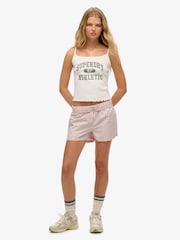Superdry Pink Stripe Elastic 100% Cotton Shorts - Image 1 of 5