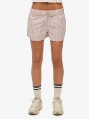 Superdry Pink Stripe Elastic 100% Cotton Shorts - Image 3 of 5