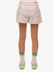 Superdry Pink Stripe Elastic 100% Cotton Shorts - Image 4 of 5