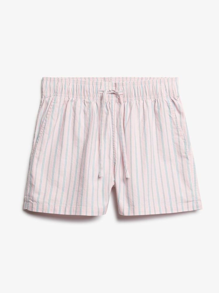 Superdry Pink Stripe Elastic 100% Cotton Shorts - Image 5 of 5