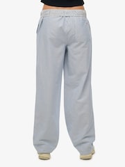 Superdry Light Blue Stripe Elastic 100% Cotton Trousers - Image 4 of 5