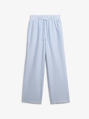 Superdry Light Blue Stripe Elastic 100% Cotton Trousers - Image 5 of 5