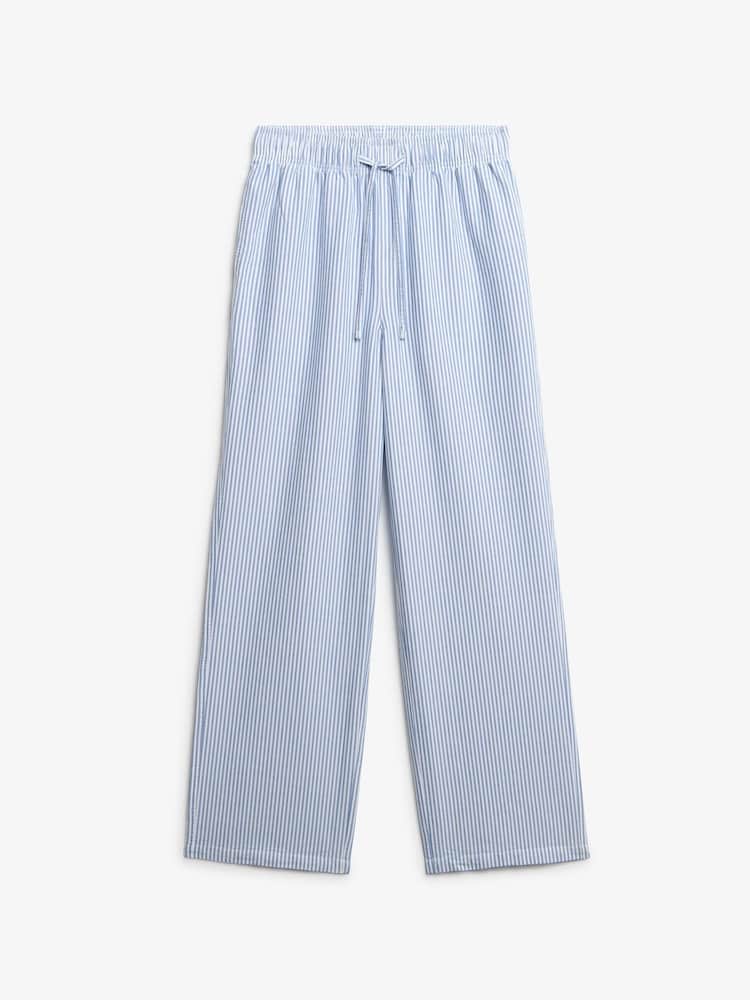 Superdry Light Blue Stripe Elastic 100% Cotton Trousers - Image 5 of 5