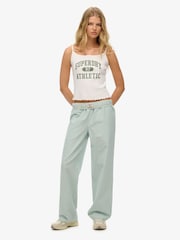 Зеленый/белый - Superdry Stripe Elastic 100% Cotton Trousers - Image 4 of 5