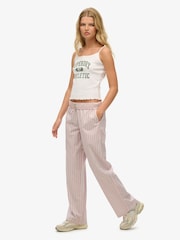 Розовый - Superdry Stripe Elastic 100% Cotton Trousers - Image 4 of 5
