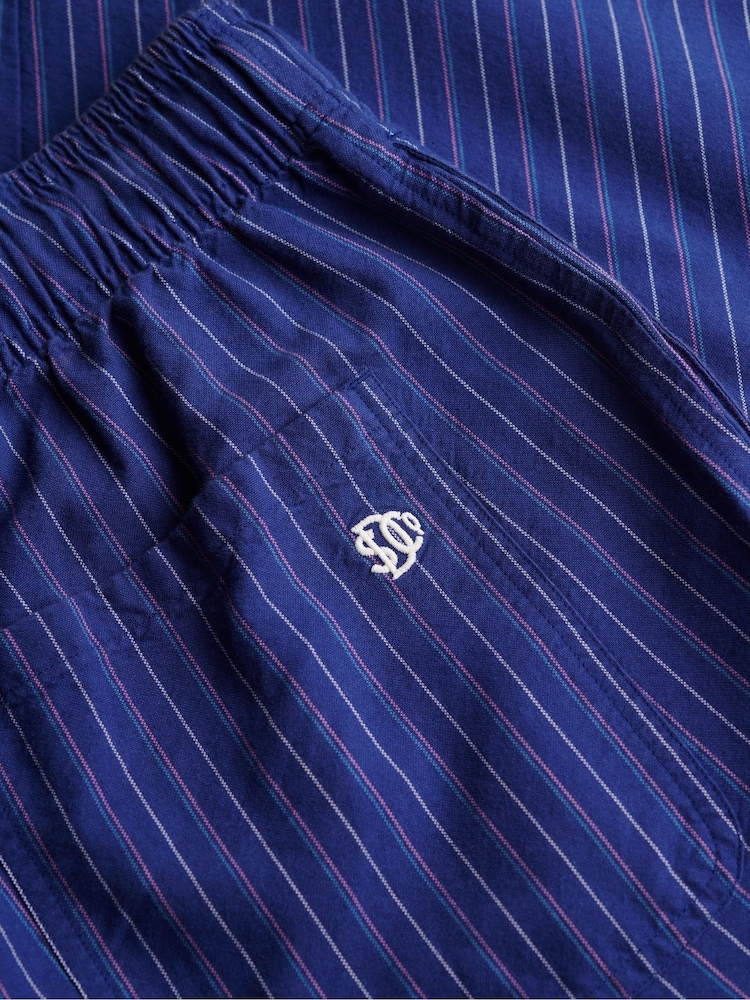 Superdry Navy Stripe Elastic 100% Cotton Trousers - Image 6 of 6