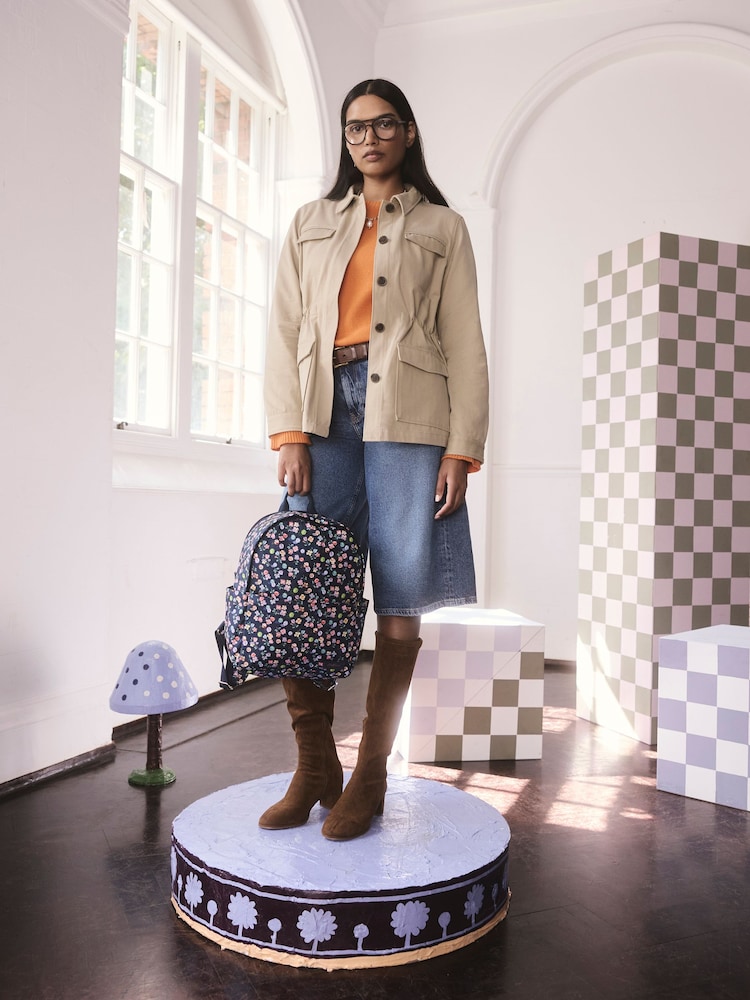 Cath Kidston Navy Marble Compact Backpack - Image 2 of 5