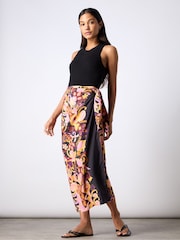 Ro&Zo Black Multi Paisley Print Sarong - Image 1 of 7