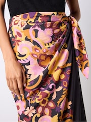 Ro&Zo Black Multi Paisley Print Sarong - Image 6 of 7