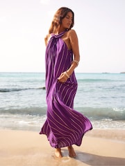 Ro&Zo Metallised Fibres Twist Neck Maxi Dress - Image 2 of 9