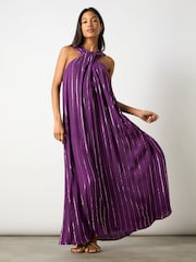 Ro&Zo Metallised Fibres Twist Neck Maxi Dress - Image 8 of 9