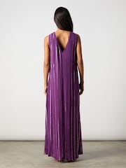 Ro&Zo Metallised Fibres Twist Neck Maxi Dress - Image 9 of 9