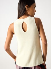 Ro&Zo White Knit Halterneck Top - Image 4 of 4