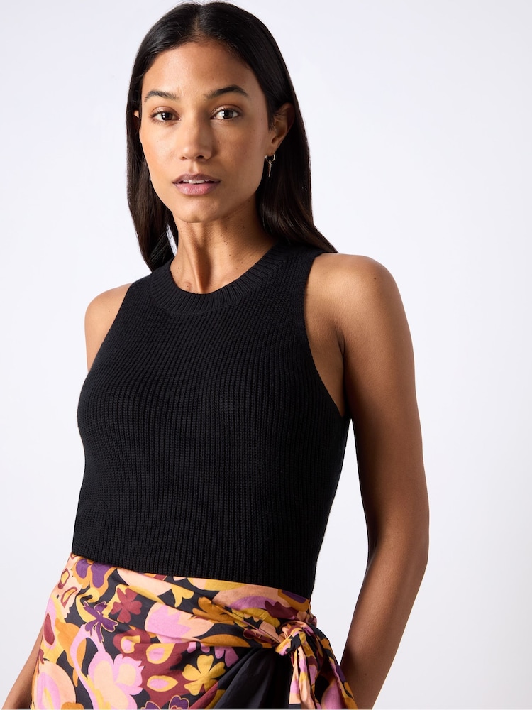 Ro&Zo Black Knit Halterneck Top - Image 1 of 3